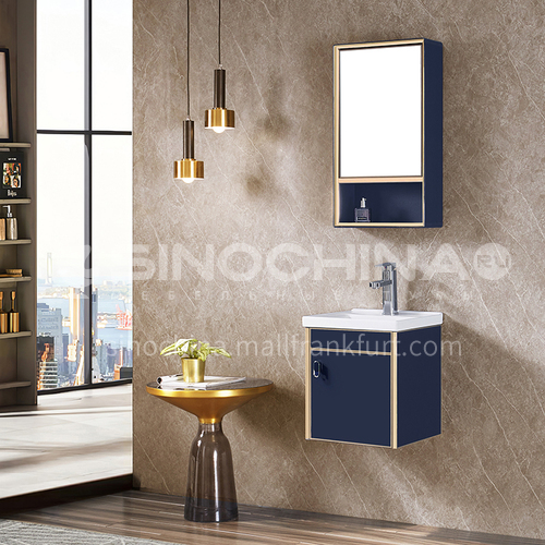 Bathroom Stainless steel bathroom cabinet combination Small apartment wash basin Light luxury wall cabinet WXD-8008